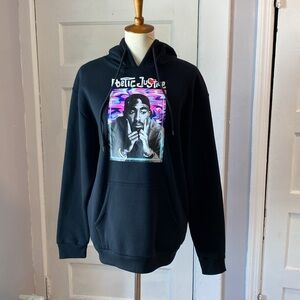 Tupac Poetic Justice Black Hooded Sweatshirt, Size M